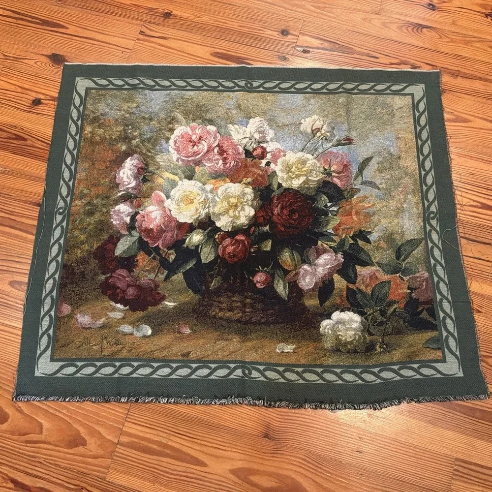 Large Floral Tapestry Piece Albert Williams Nature's Glory 42 X 36
